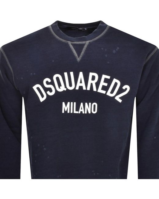 DSquared² Blue Cool Fit Crew Necksweatshirt for men