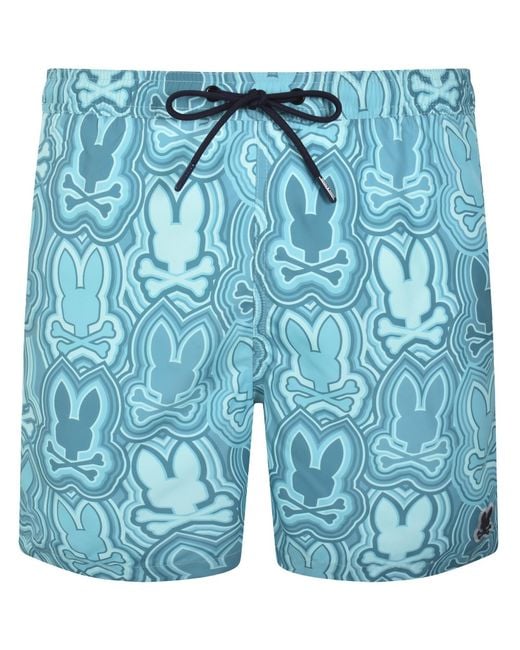Psycho Bunny Blue Chuck Lightweight Swim Shorts for men