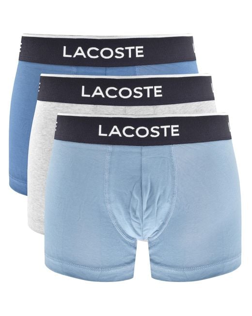 Lacoste Blue Underwear 3 Pack Trunks for men