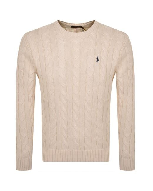 Ralph Lauren Natural Driver Crew Neck Knit Jumper for men