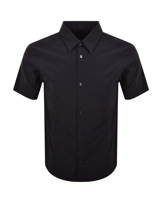 ARMANI EXCHANGE Black Short Sleeved Slim Shirt for men