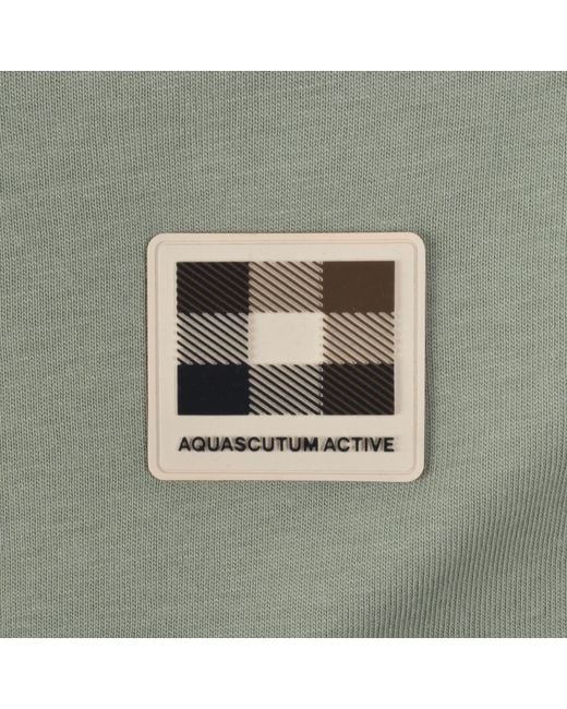 Aquascutum Green Badge T Shirt Salvia for men
