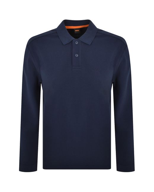 Boss Blue Boss Long Sleeved Polo T Shirt for men