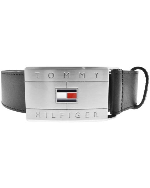 Tommy Hilfiger Gray Flag Plaque Belt for men
