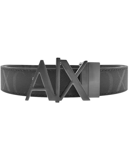 Armani Exchange Brown Reversible Plate Belt for men