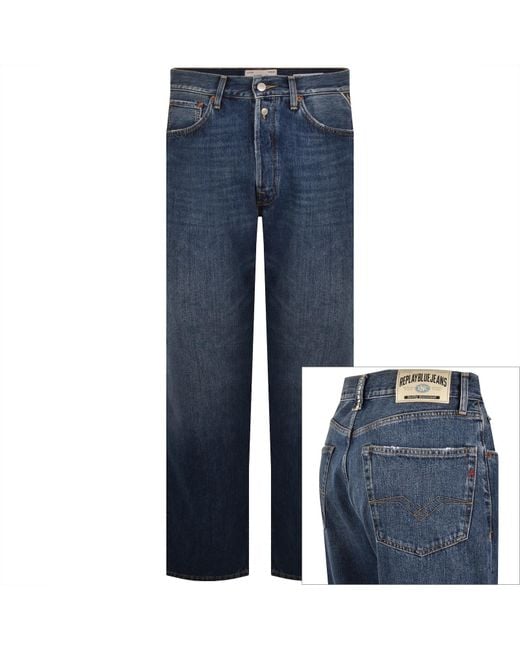 Replay Blue M9Z1 Straight Jeans Medium Wash for men