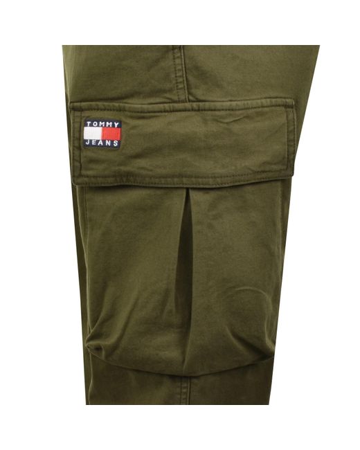 Tommy Hilfiger Green Otis Canvas Cargo Trousers for men