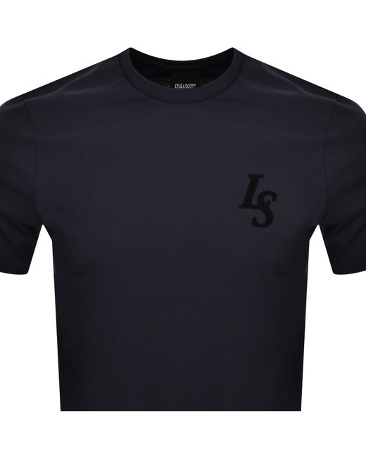 Lyle & Scott Blue Emblem T Shirt for men