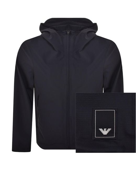Armani Blue Emporio Nylon Hooded Jacket for men