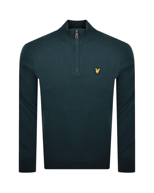 Lyle & Scott Blue Quarter Zip Jumper for men