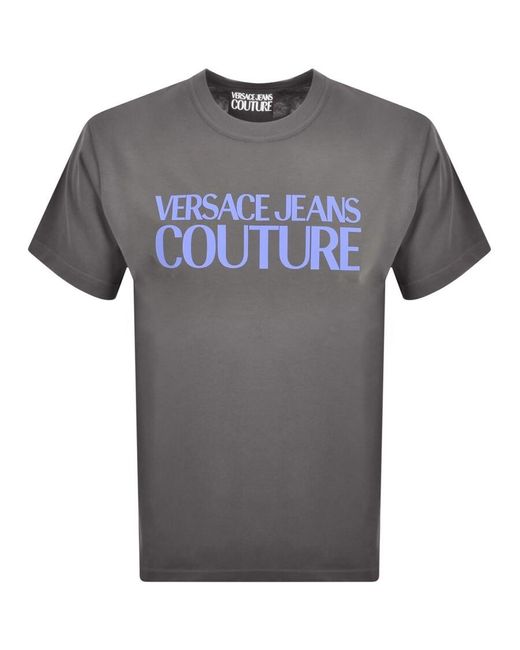 Versace Gray Couture Logo T Shirt for men
