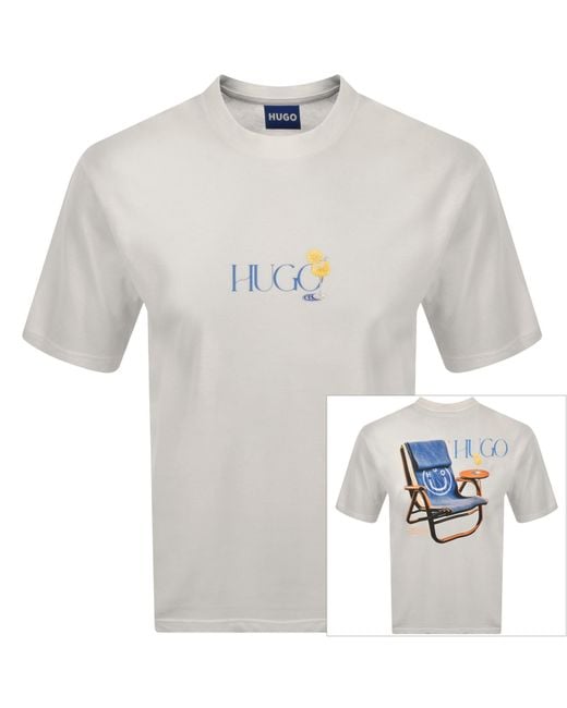 HUGO White Nulaxo T Shirt for men