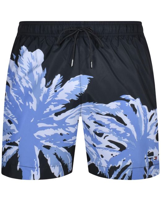 Tommy Hilfiger Blue Large Placed Palm Swim Shorts for men