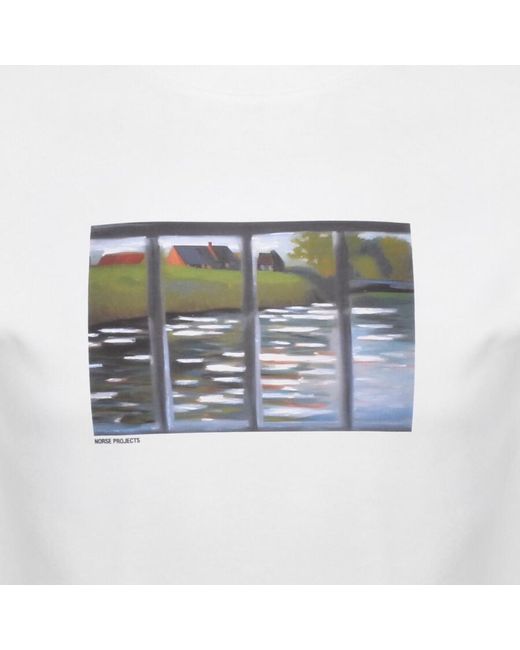 Norse Projects White Canal Print T Shirt for men