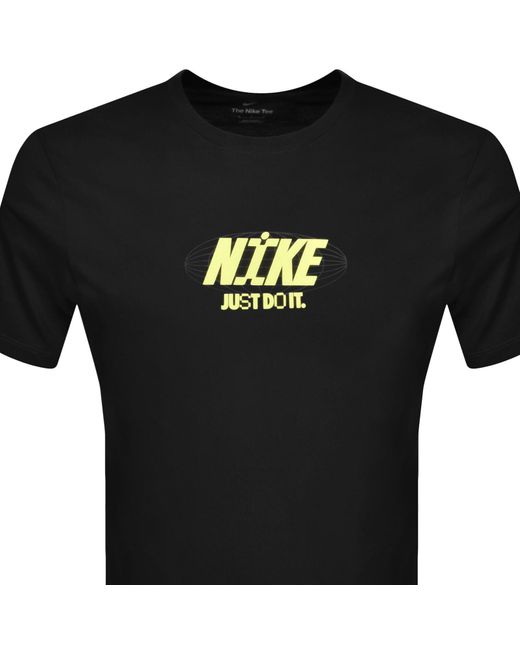 Nike Black Crew Neck Logo T Shirt for men