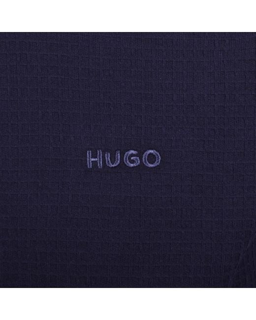 HUGO Blue Austin Long Sleeved T Shirt for men