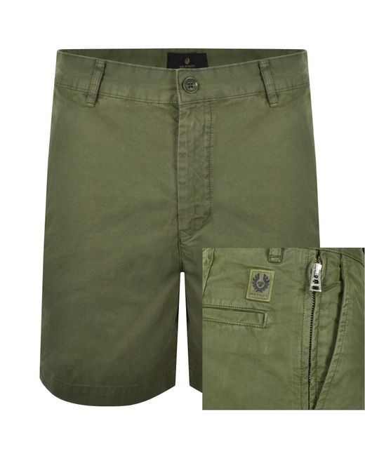 Belstaff Green Rally Shorts Dark Surplus for men