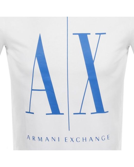 Armani Exchange Blue Crew Neck Logo T Shirt for men