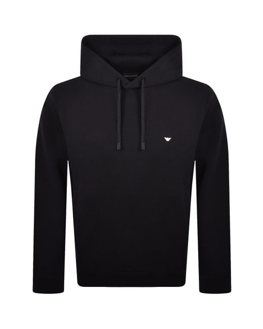 Armani Blue Emporio Logo Hoodie for men