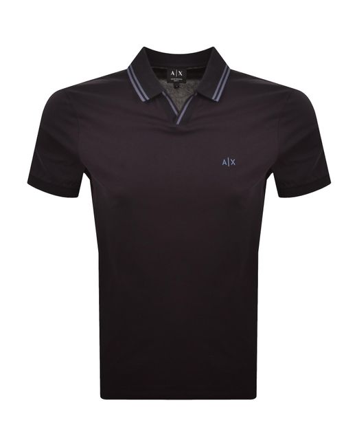 ARMANI EXCHANGE Black Polo T Shirt Deep for men