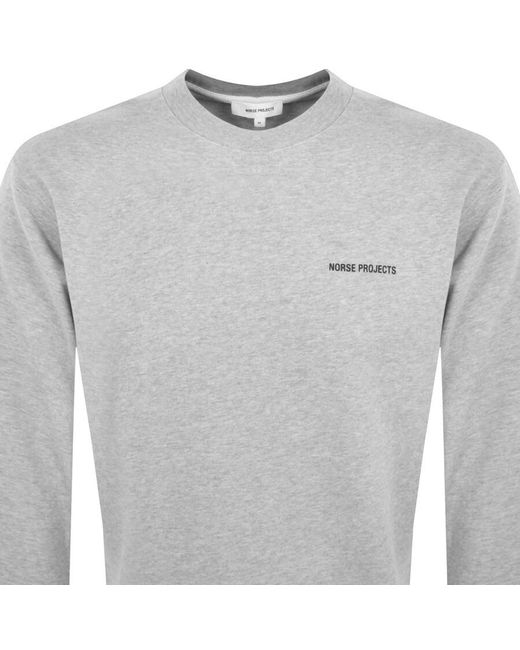 Norse Projects Gray Arne Relaxed Logo Sweatshirt for men
