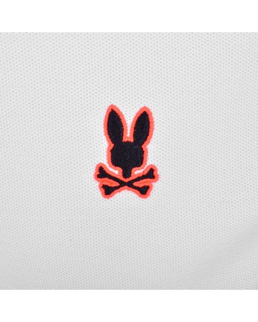 Psycho Bunny White Thatcher Pique Polo T Shirt for men