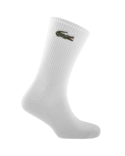Lacoste Blue 6 Pack Ribbed Crew Socks for men