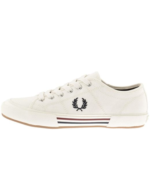 Fred Perry White B708 Canvas Trainers Snow for men
