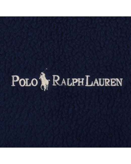 Ralph Lauren Blue Borg Fleece Hoodie for men