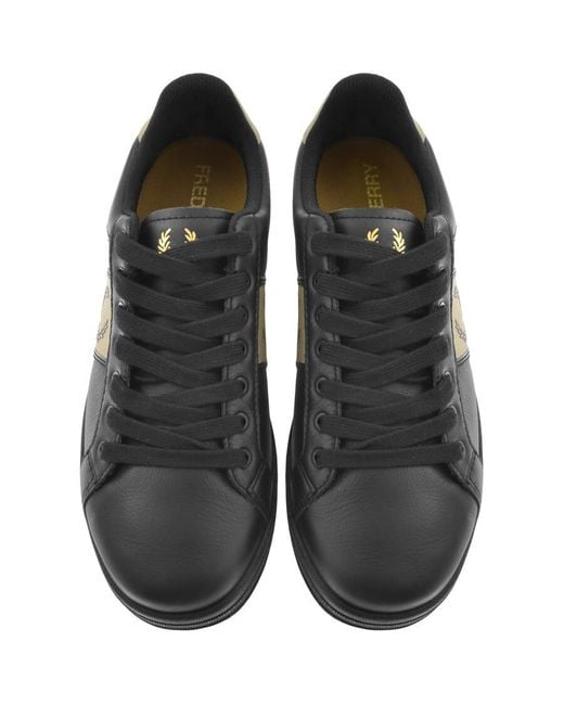 Fred Perry Black B721 Leather Trainers for men