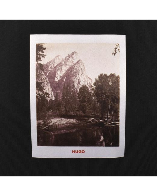 HUGO Black Deneb Polaroid Hoodie for men