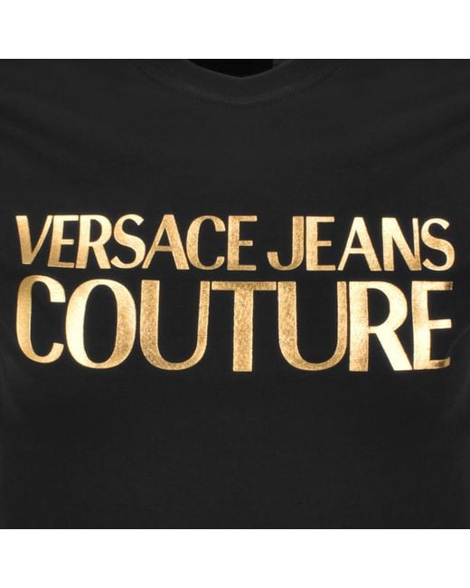 Versace Jeans Black Couture Foil Logo T Shirt for men
