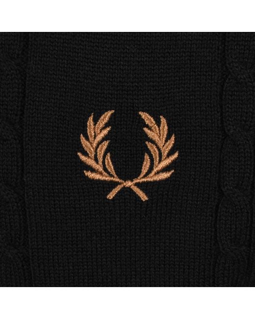 Fred Perry Black Long Sleeve Knit Polo for men