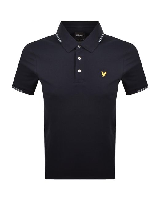 Lyle & Scott Blue Fine Tipped Polo T Shirt for men
