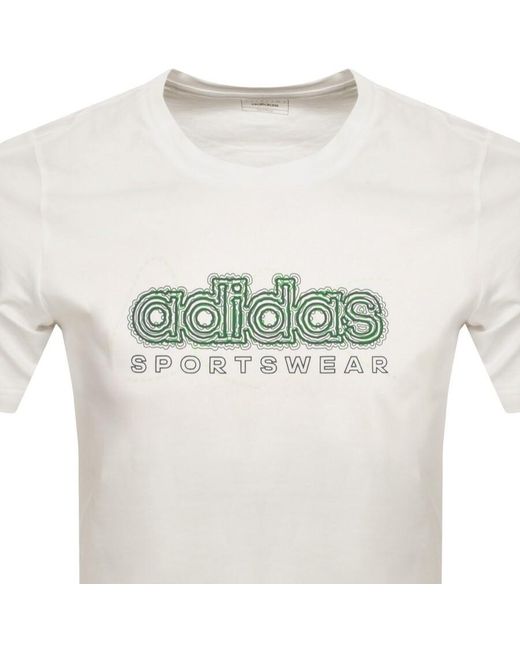 Adidas Originals White Adidas Sportswear Growth Logo T Shirt for men