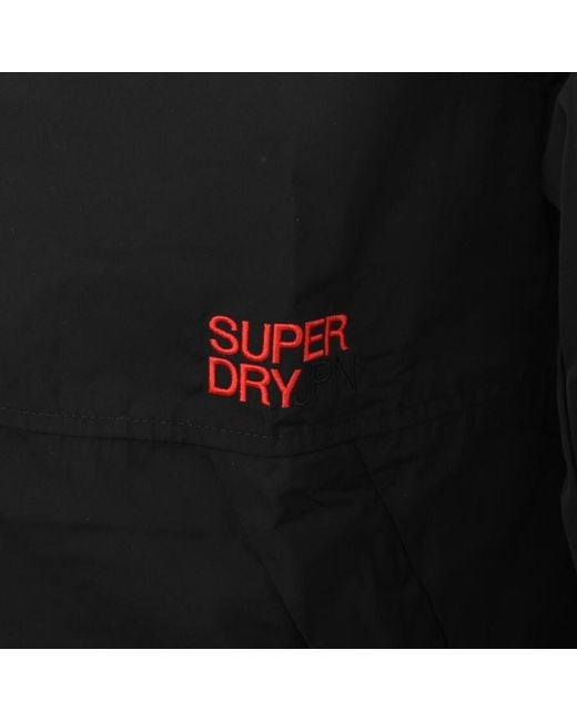 Superdry Black Hooded Windbreaker Jacket for men