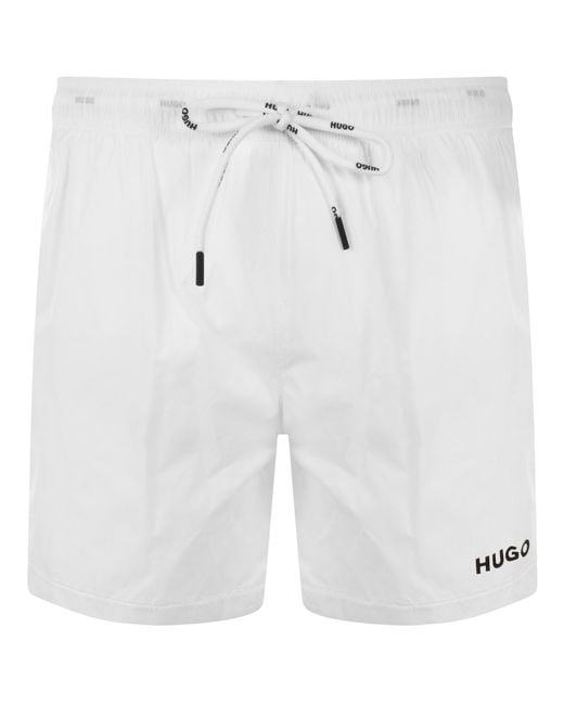 HUGO White Haiti Swim Shorts for men