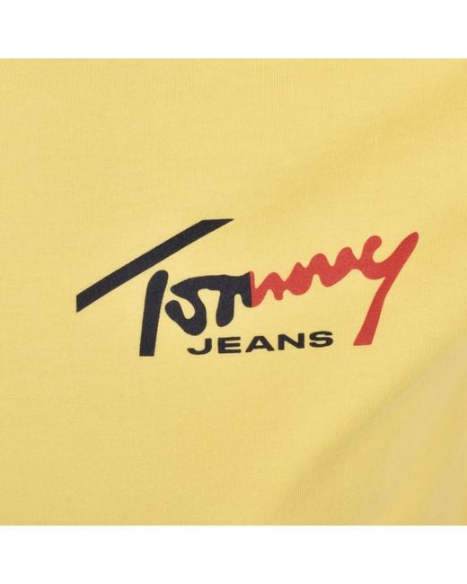 Tommy Hilfiger Yellow Chest Logo T Shirt for men