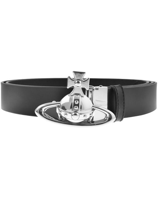 Vivienne Westwood Black Orb Buckle Belt for men