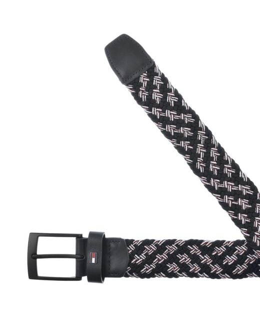 Tommy Hilfiger Black Adan 3.5 Elastic Belt for men