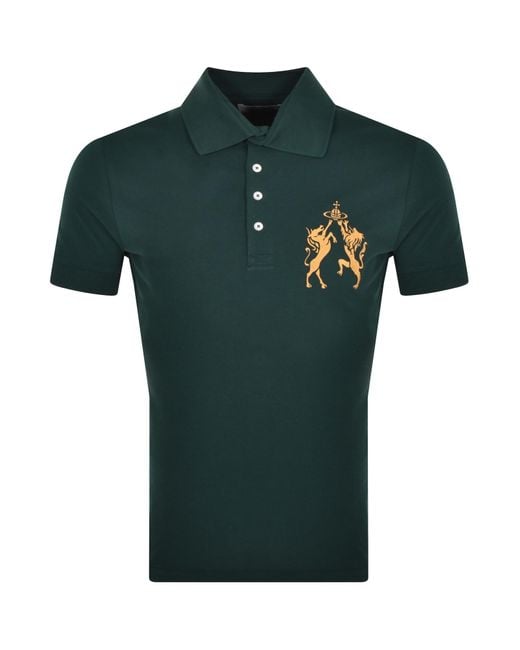 Vivienne Westwood Green Logo Polo T Shirt for men