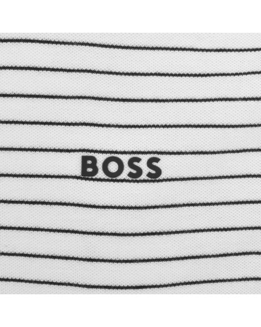 Boss Gray Boss Pales Stripe Polo T Shirt for men