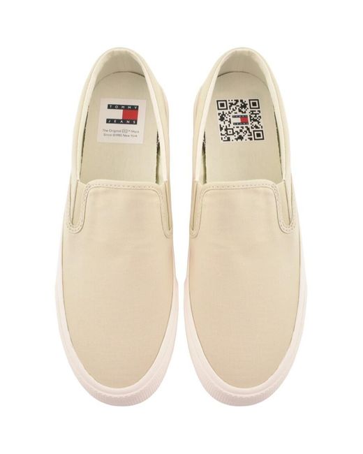 Tommy Hilfiger Natural Slip On Canvas Trainers for men