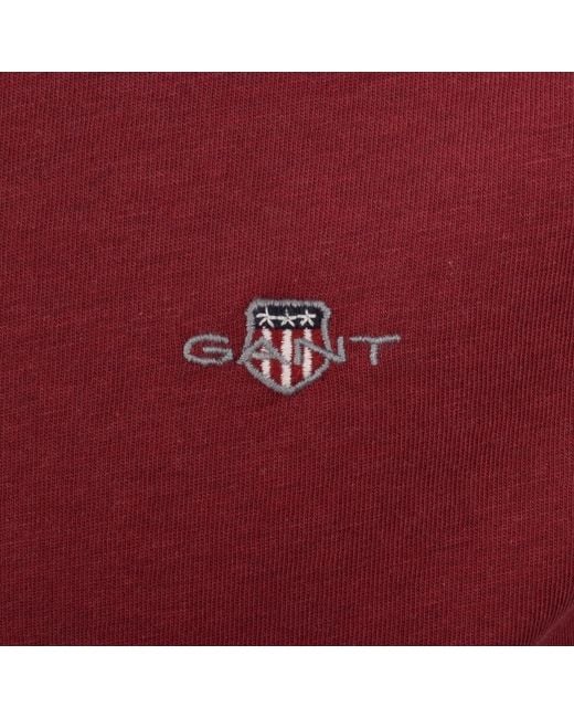 Gant Red Regular Fit Shield T Shirt for men