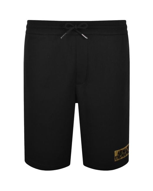 ARMANI EXCHANGE Black Jersey Shorts for men