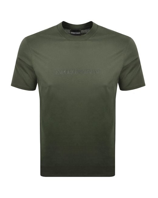 Armani Green Emporio Logo T Shirt for men