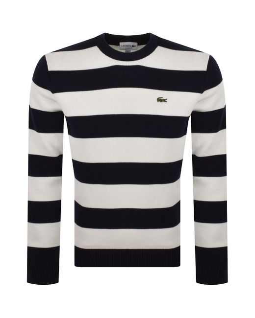 Lacoste Blue Striped Knit Jumper for men