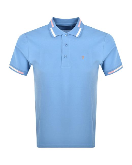 Farah Blue Maxwell Tipping Polo T Shirt for men