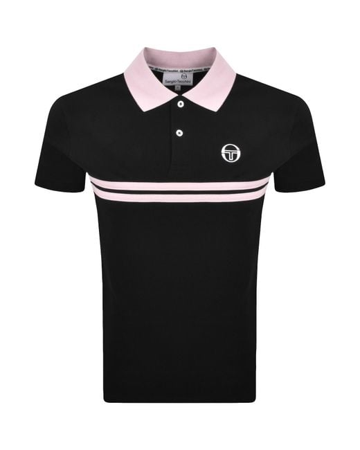 Sergio Tacchini Black Supermac Polo T Shirt for men