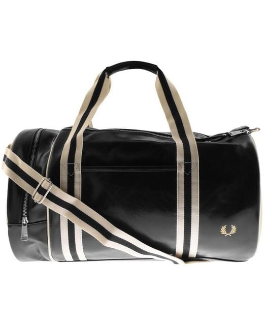 Fred Perry Black Classic Barrel Bag for men